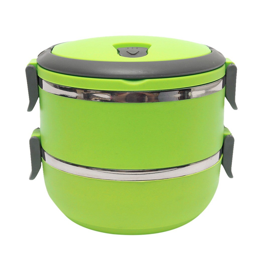 Boîte à bento thermique isolée par acier inoxydable de C pour la boîte à déjeuner étanche de Thermos de récipient de nourriture de pique-nique multicouche de bureau: Default Title