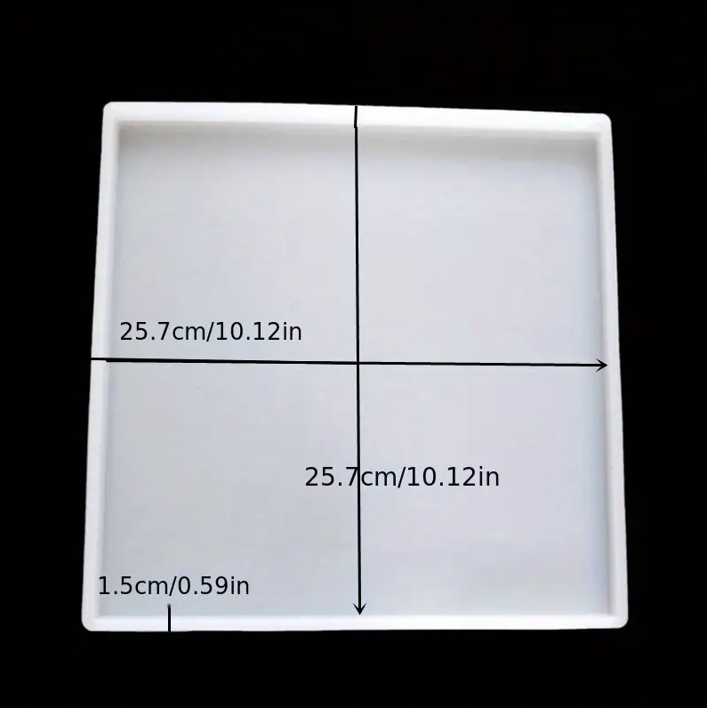 Moule carré rectangulaire épais de grande taille, moulage en résine époxy pour plateau de fabrication de bricolage, 1 pièce: Black