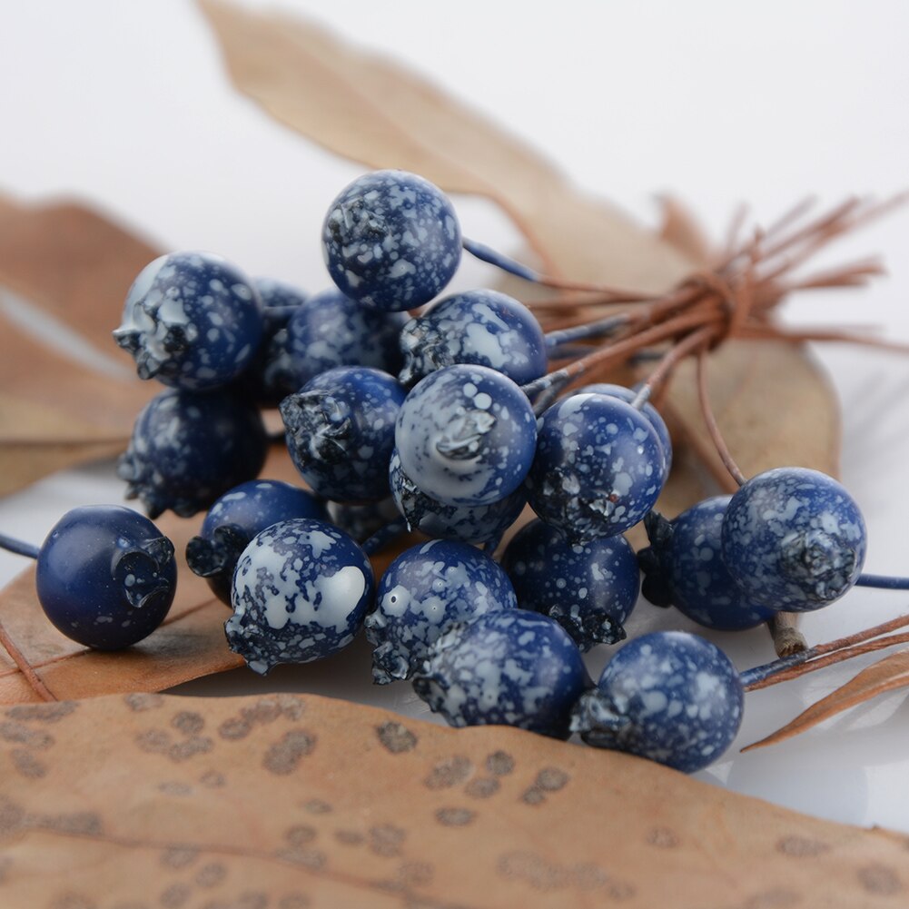 50Pcs Simulatie Caryopsis Blauw Berry Kunstmatige Plant Decor