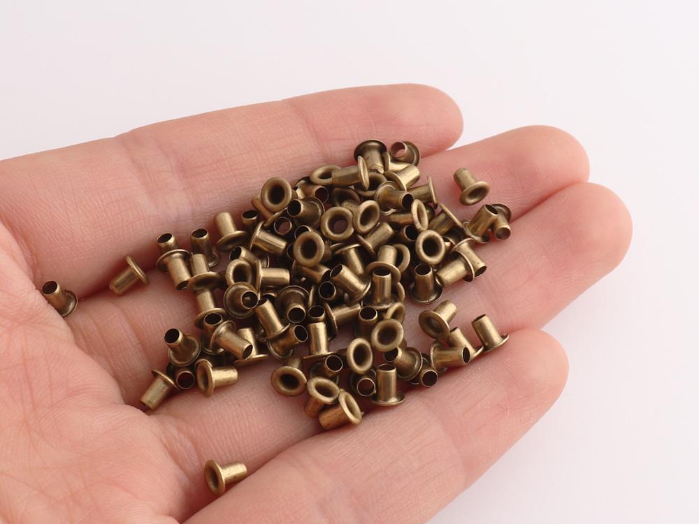 Ojales de ojal Mini 2mm (agujero) anillos redondos para zapatos cinturón ropa ojales de cuero ojales para ropa de costura
