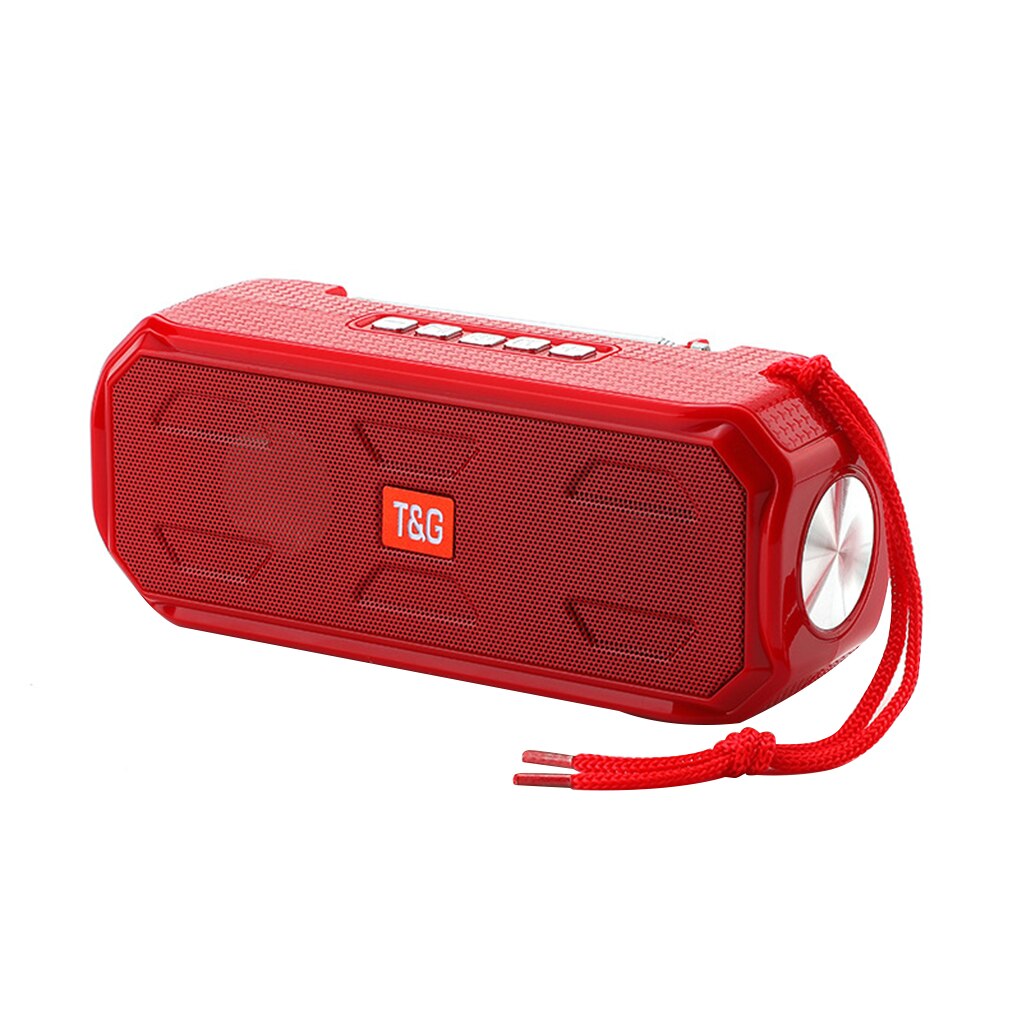 Portable Bluetooth-compatible Speaker Wireless Bass Column Outdoor USB Speakers Support AUX TF Subwoofer Loudspeaker: red