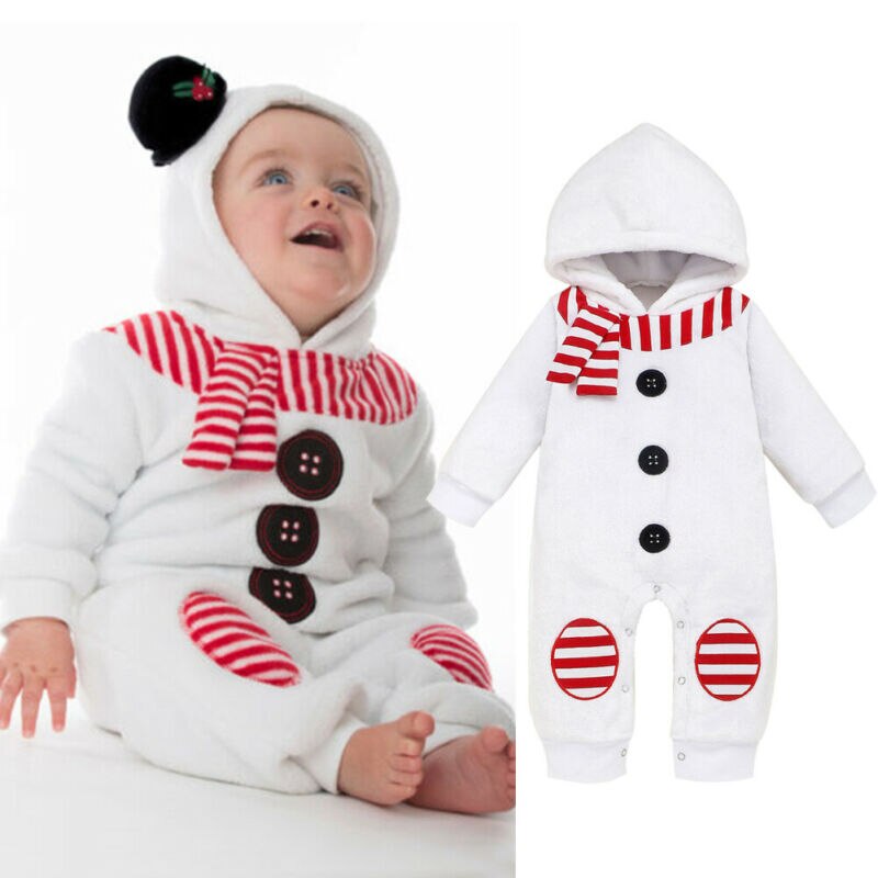 Goocheer Cute Snowman Romper Winter Baby Long Sleeve Outfits Stylish Baby Boy Christmas Costume Romper One-Piece Jumper