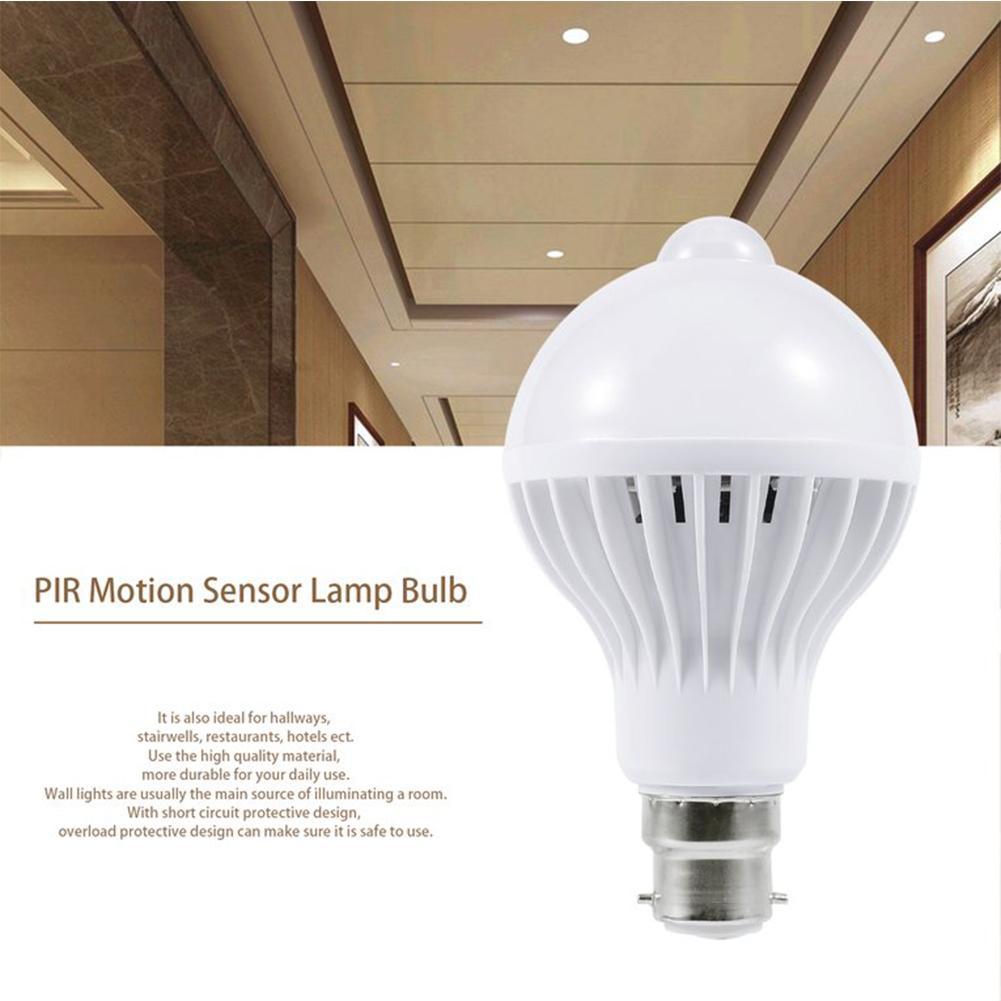 LED PIR Motion Sensor Auto Lamp Bulb Infrared Energy Light Cold White 9W Modern Interior House Use Durable