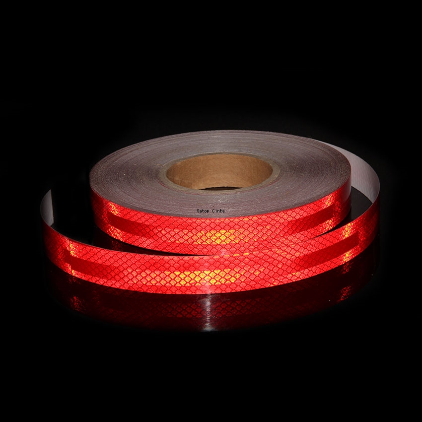 Bande réfléchissante rétro rouge haute intensité, autocollants de sécurité extérieure, bandes réfléchissantes 25mm x 5m, Film adhésif étanche pour voiture et vélo