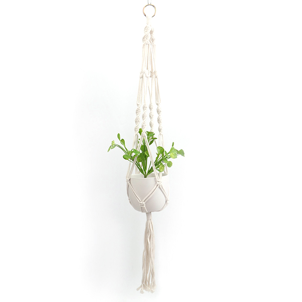Flower Pot Net Bag Plant Hanger Handmade DIY Braided Knotted Rope Holder Home Garden Hanging Pot Basket Lanyard Decor: A