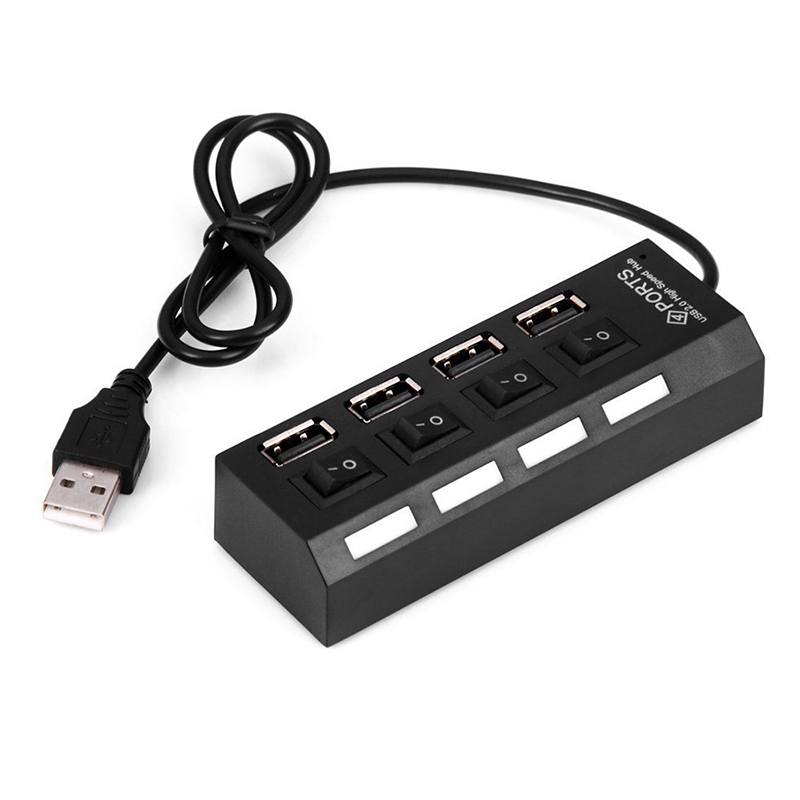 USB HUB 2.0 4/7 Poorten USB HUB Splitter Met aan/uit Schakelaar of EU/US Power Adapter Voor macBook PC Laptop USB Multi Splitter HUB