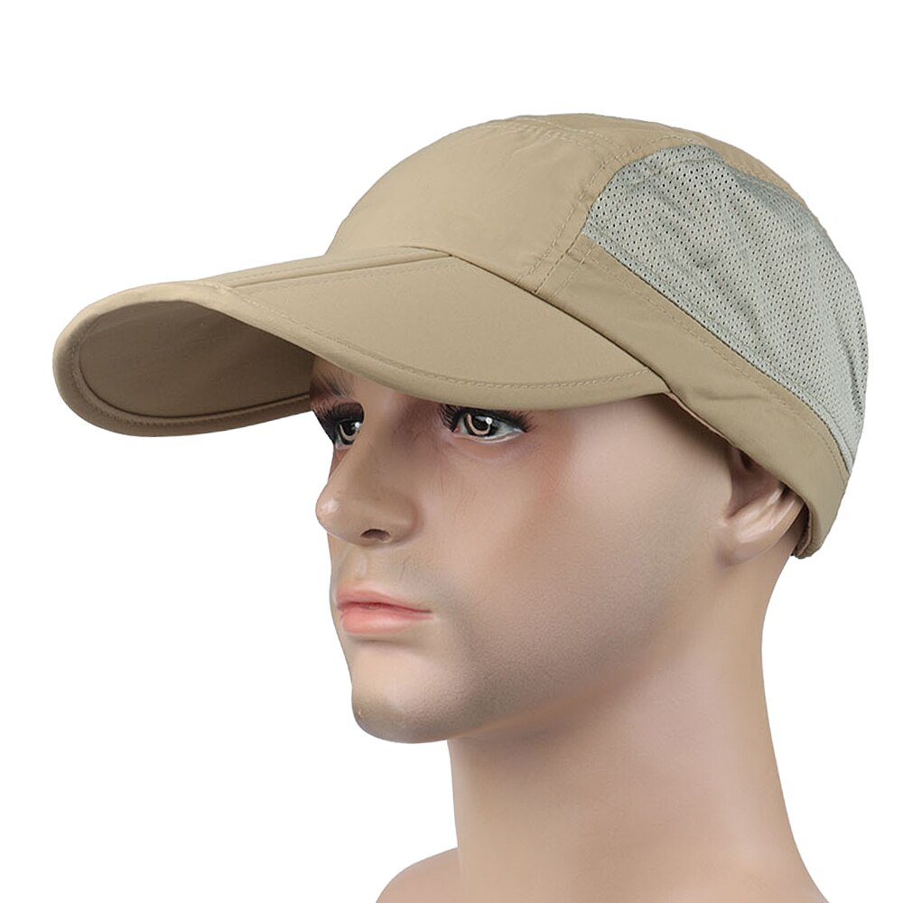 Men Women Quick Dry Breathable Mesh Cap Adjustable Sports Sun Hat Fishing Baseball Hat Carp Fishing Tackle Pesca: Khaki