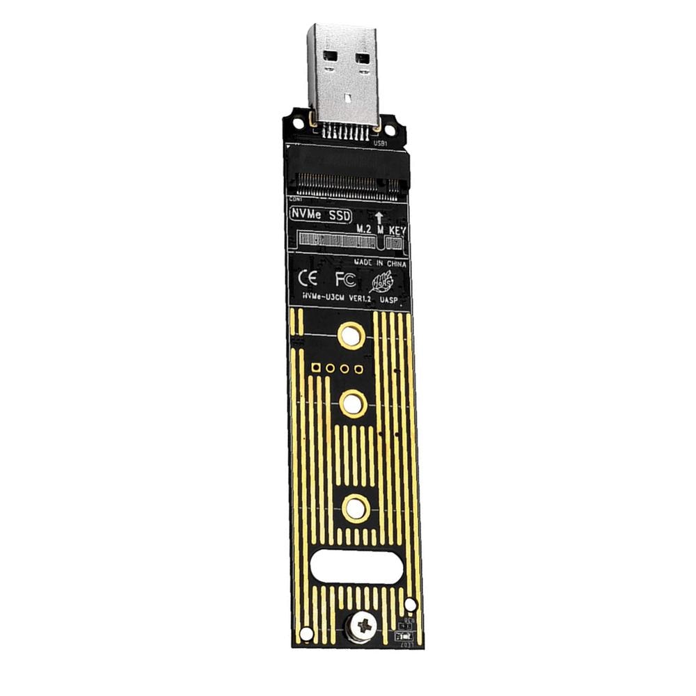 M2 nvme ssd-adapter pcie eksternt hårdt kabinet hdd-kort m .2 to usb 3.1 gen 2 10 gbps m nøgleadapter til 2242 / 2260 / 2280 ssd