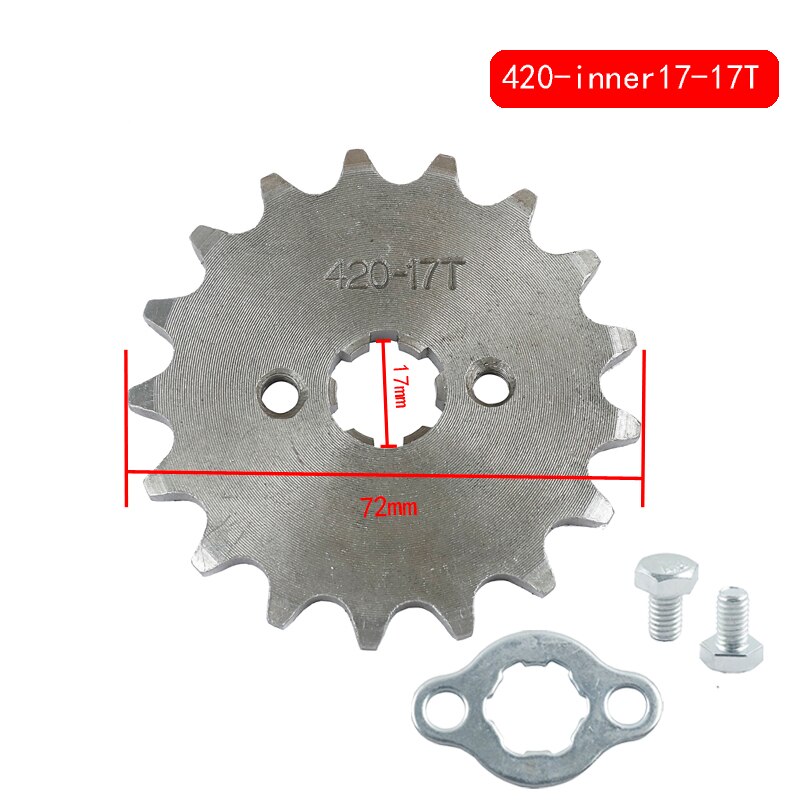 QUARKZMAN Motorrad Ritzel 420 17T - 17mm Innendurchmesser Vorderrad Kettenrad