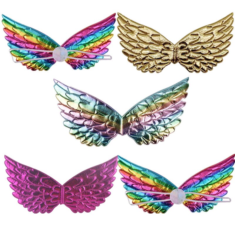 3pcs Rainbow Cute Kids Dress Up Princess Angel Wing Bling Unicorn Tutu Skirt Suit