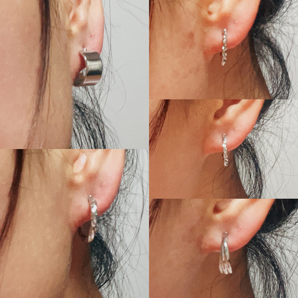 Silver Color Pearl Twist Hoop Earrings Set For Women Jewelry pendientes Vintage Circle Geometric Dangle Earrings Trendy