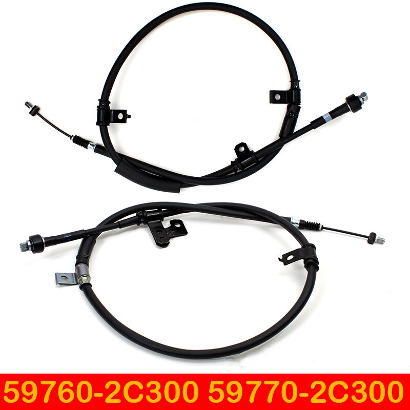 Juego de cables de freno de estacionamiento, accesorio trasero compatible con Hyundai 2003-2004 Tiburon 59760-2C300 59770-2C300, Cable de freno de estacionamiento LH &amp; RH