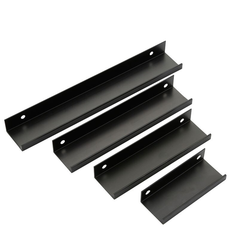 Lange Lade Deur Aluminiumlegering Deur Rand Handvat Moderne Minimalistische Onzichtbare Zwart Handvat Kast Kast Handvat
