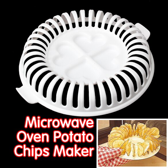 Gør-det-selv lavt kalorieindhold mikroovn fedtfri kartoffelchips maker sæt aldrig ondt finger & #39 ;s kartoffelskærer chips maker værktøjer