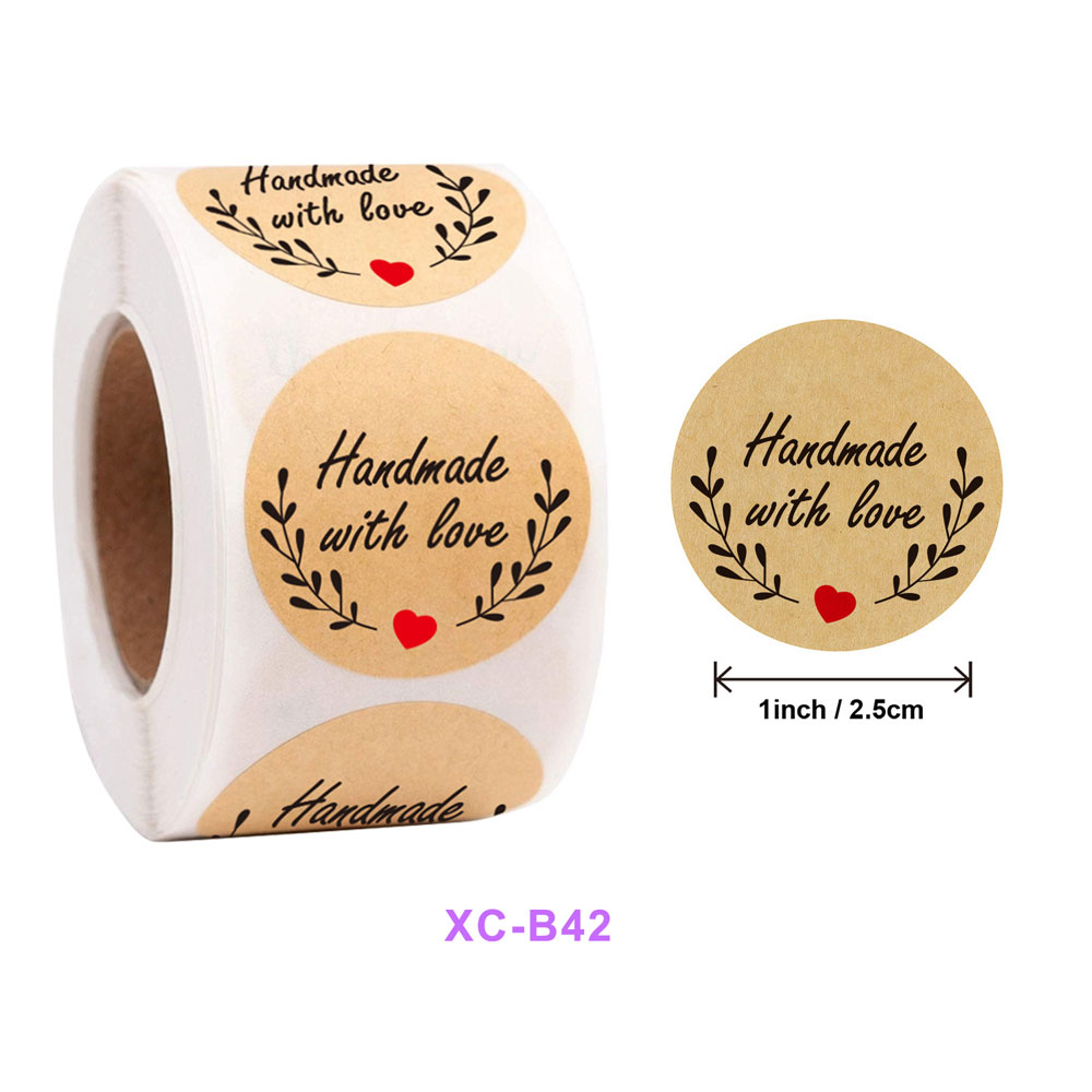 500pcs Order Sealing Sticker Labels With Thank You Love For Hand Make Business Take Out Food Xmas Year Decoration: Orange