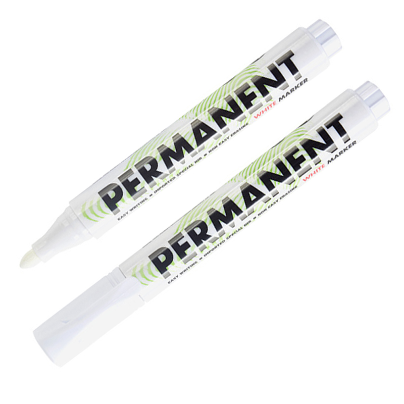 1Pcs Witte Verf Markers 3.0Mm Olie Permanente Marker Verf Pen Waterdichte Graffiti Metaal Glas Cd Autoband Pen 9905A