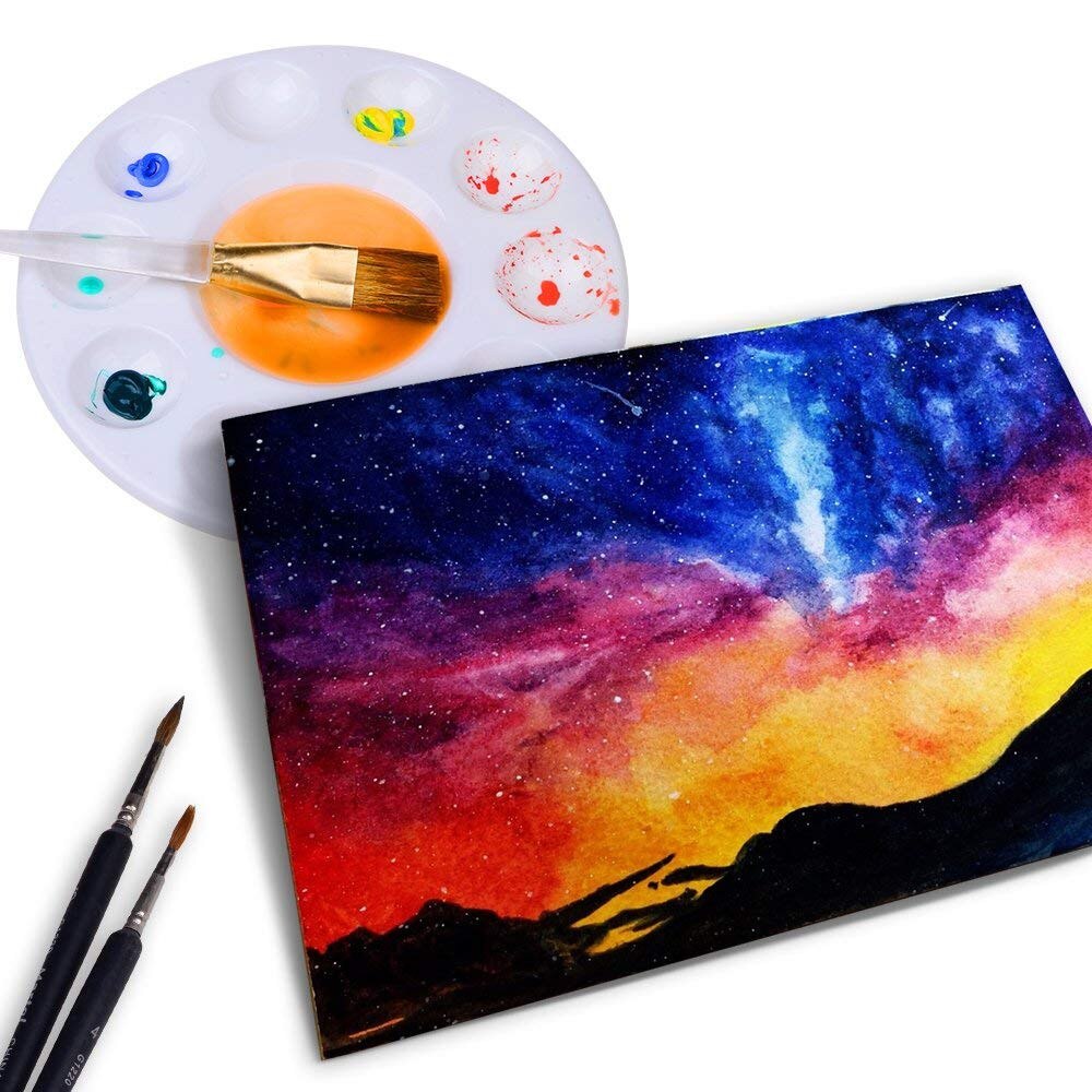 Palettes en plastique pour le bricolage | MINI plateau de peinture blanc de 12 pièces, fourniture de peinture artistique professionnelle, palette de peinture ronde pour outil de peinture