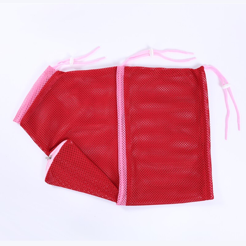 Upgraded Cat Bath Bag Nylon Mesh Breathable Pet Grooming Bag Anti Scratch Bags Nail Trimming Injecting Tool for Pets Cats: 2 red pink