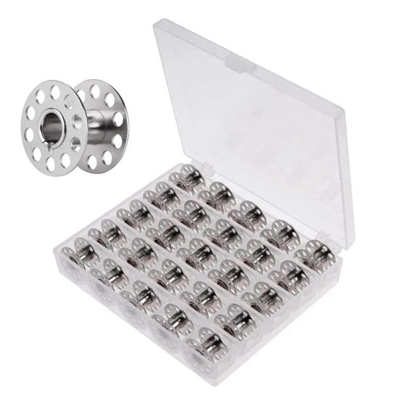 10pcs Metal Spool Box Necessary Spool For Household Sewing Machine Visible Mesh Storage Boxes DIY Sewing Tool Parts