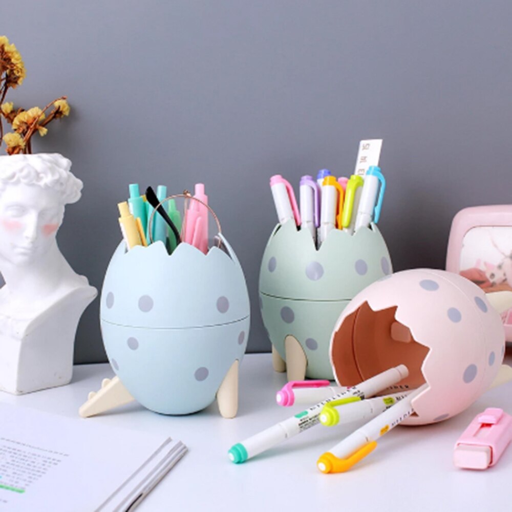 Jajo dinozaura kształt makijaż szczotka schowek uchwyt na kosmetyki narzędzia robić makijażu obsadka robić pióra stojak stolik z organizerem pojemnik na ołówki