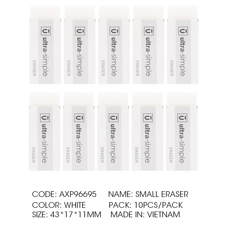 Andstal 10pcs/lot Japanese White Eraser M&amp;G Kawaii Rubber Erasers Mini pencil eraser gum set for school supplies rubbers: 10pcs small white