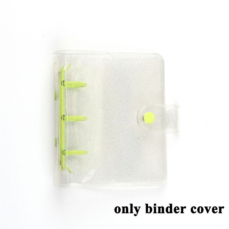 3Inch Kawaii Foto Organizer Binder Cover Fotoalbum Cover Notebook Cover Bindmiddel School Briefpapier Losbladige Shell Mini pocket: green