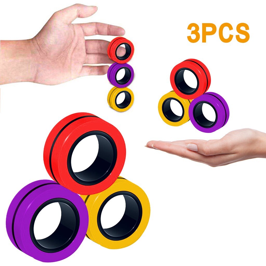 Anti-stress Magnetic Rings Fidget Unzip Toy Magic Ring Props Tools Children Magnetic Ring Finger Spinner Ring Adult Toys: K