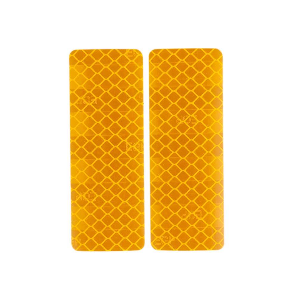 2/4Pcs Auto Reflecterende Sticker Verkeersveiligheid Waarschuwing Mark Reflecterende Strip Tape Lichtgevende Auto-Styling Bumper Decals auto Decor: Yellow 2pcs