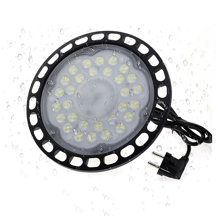 Lampe LED étanche pour grande hauteur 100/200W, éclairage très lumineux avec prise, idéal pour un Garage, une salle de sport, un atelier ou un entrepôt Commercial