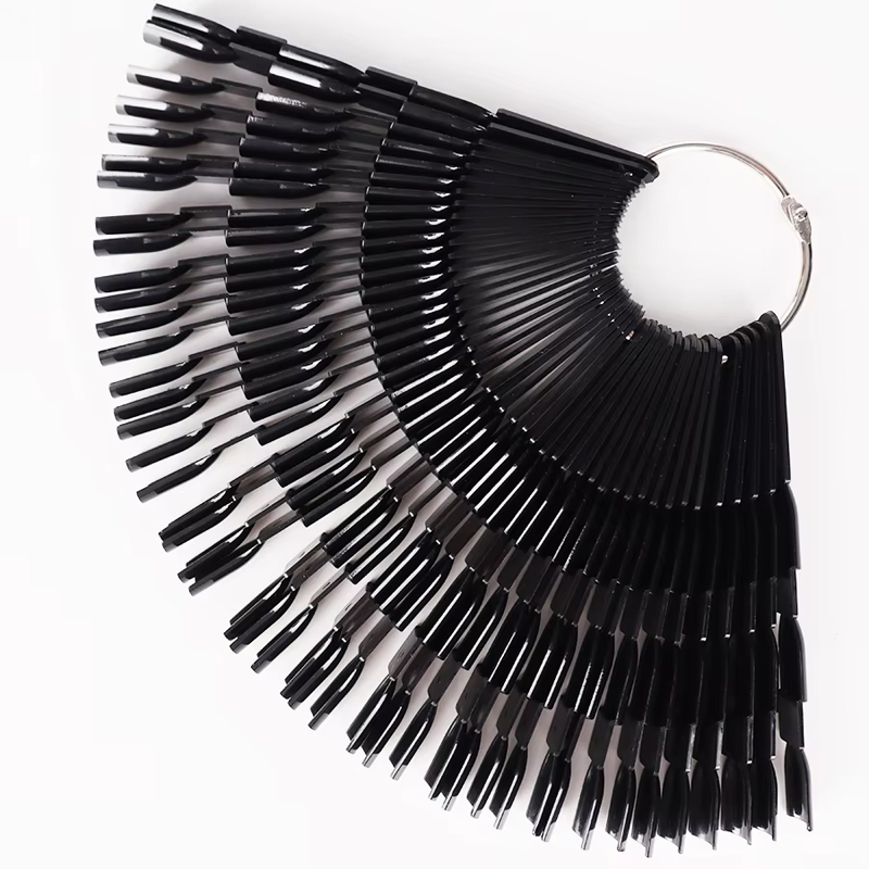 50 Nail Color Card Clear Nail Swatches Color Card Display Chart Gel Polish Template Nail Art Sample Stand Acrylic Palette: light yellow