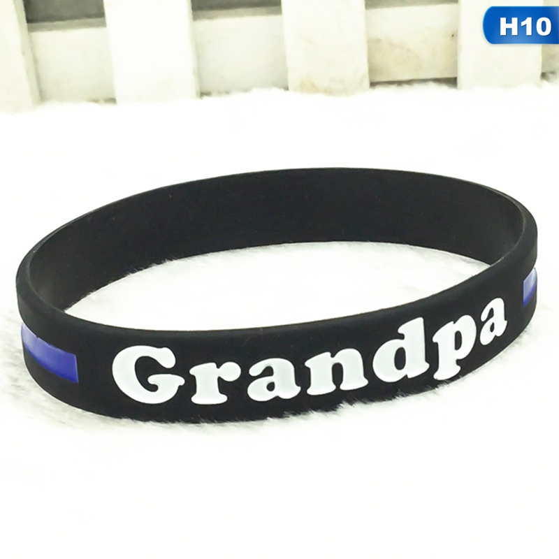 1pc Papà Mamma Figlia Figlio Fratello Marito Sottile Linea Blu Braccialetti Del Wristband Del Silicone Agenti di Polizia di Pattuglia Consapevolezza di Sostegno