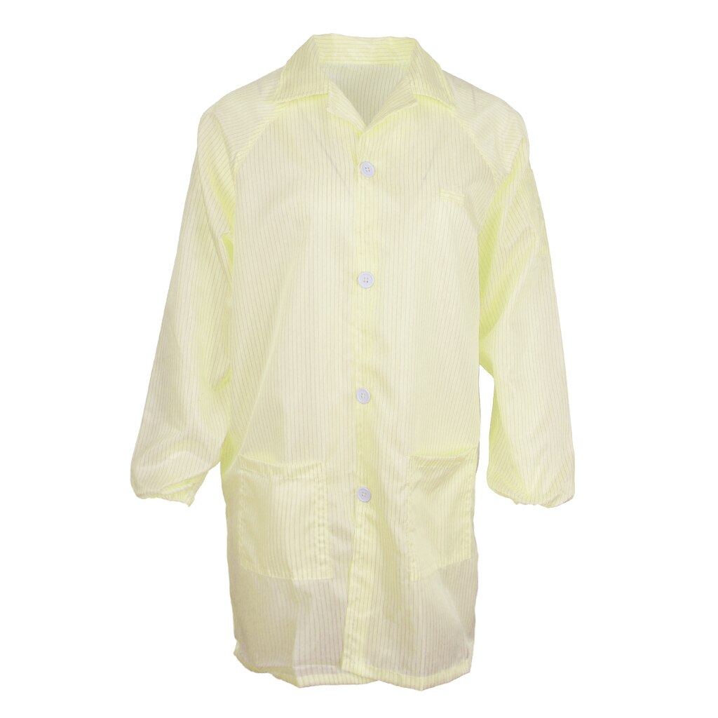 ESD Anti-Static Premium Lab Jacket Coat Women Clothing Gown: Yellow XL