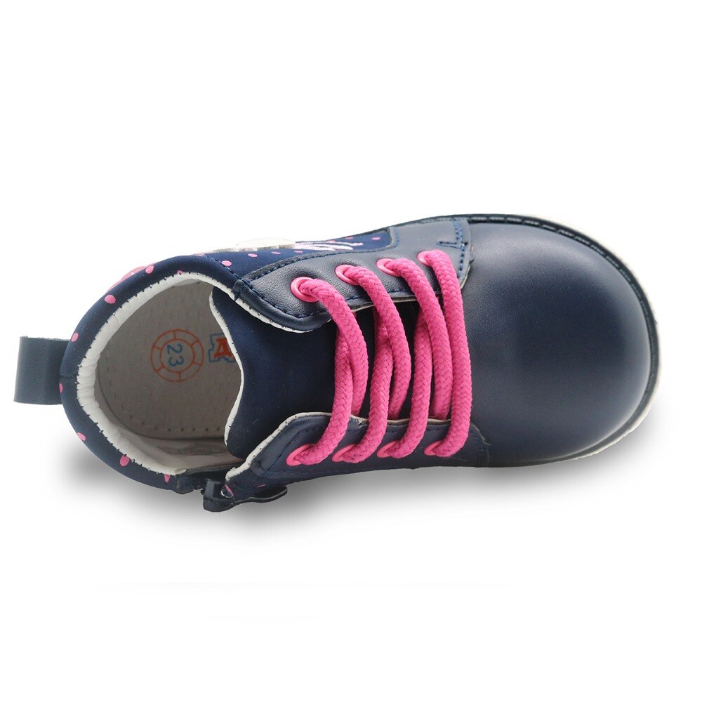 Apakowa Herbst Frühling Mädchen Stiefeletten Kleinkind Kinder PU Leder Stiefel mit Blume für Schule kinder zip Casual schuhe