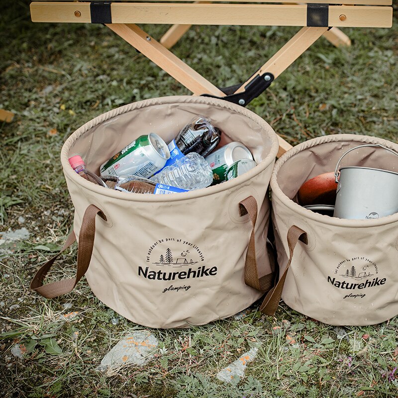 Naturehike 10L/20L draussen Falten Runde Eimer PVC Gittergewebe Tuch Camping Angeln Reise Tragbare Wasser Becken Lebensmittel Lagerung Fass