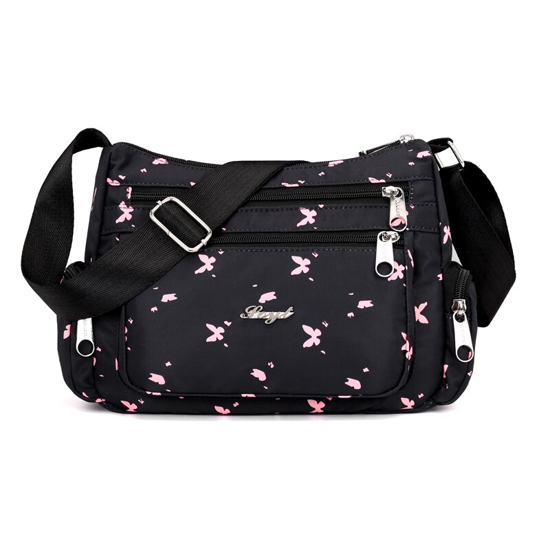 Bolso bandolera de nailon duradero de con Floral para mujer, bolso bandolera de tela impermeable para mujer: 2