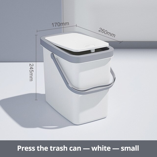Konco Trash Can with Lid,Waste Bin with Swing-top Lid,Plastic Swing Lid Trash Bin for Bathroom Kitchen and Office