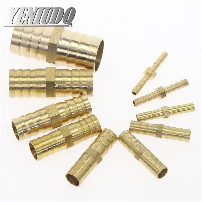 Brass Straight Hose Pipe Fitting Equal Barb 4mm 5mm 6mm 8mm 10mm 12mm 16mm 19mm 25mm Gas Copper Barbed Coupler Connector Adapter