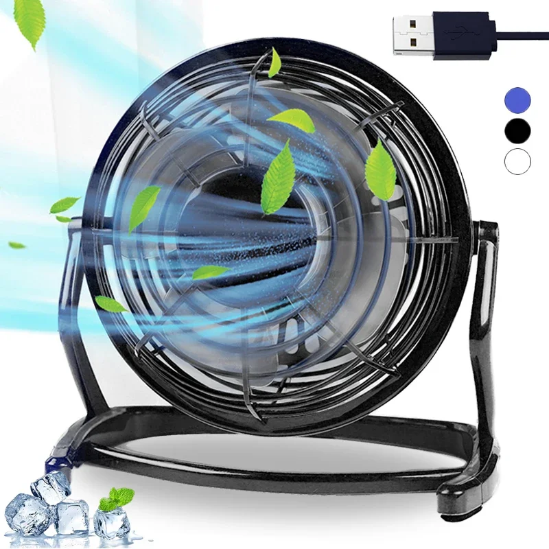 Tragbarer DC 5 V kleiner Schreibtisch USB 4 Flügel Kühler Lüfter USB Mini Fans Desktop PC Ofiice Sommer drehbarer Lüfter