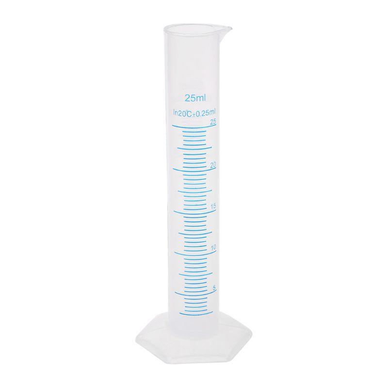 Cylindre de mesure en plastique 10/25/50/100/250/500ml, 1 pièce, cylindre gradué de laboratoire, tasse de mesure Standard pour laboratoire de chimie