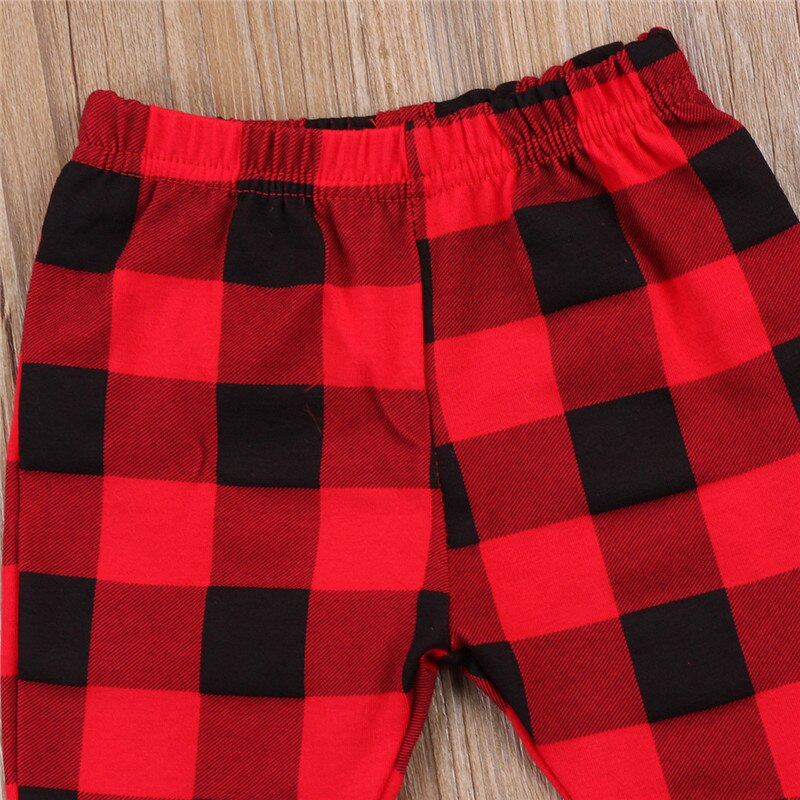 Baby pojke flicka unisex jul röda rutiga byxor 0-3y nyfödda spädbarn småbarn vår höst festival casual bomullsbyxor