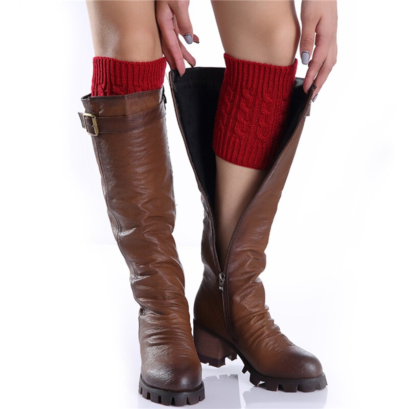 Jambières en tricot thermique pour femme, jambières, manches courtes, à la , chauffe-pieds, pour l&#39;hiver