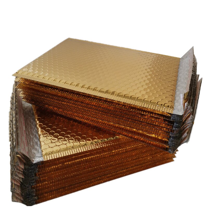 50/30/10/5PCS Gold Plating Paper Bubble Envelopes Bags Mailers Padded Envelope Bubble Mailing Bag Different Quantity