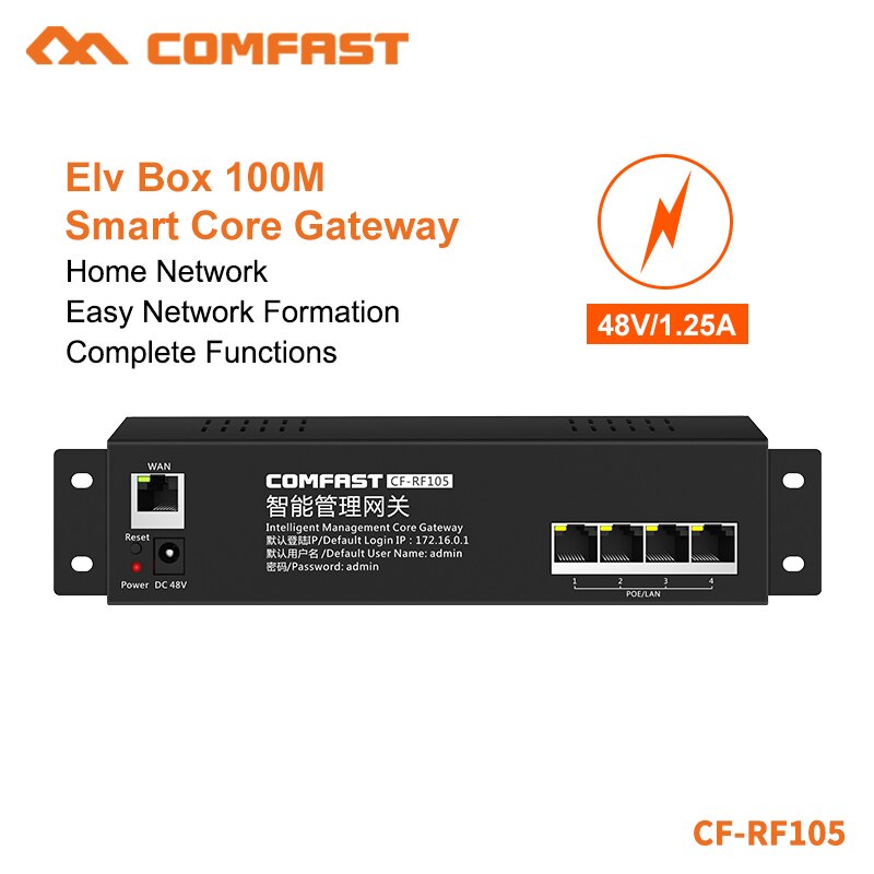 Comfast CF-RF105 100M Clever Ader Tor AC Tor Routing mit 4 LAN 10/ 100Mbps POE Schnittstelle Wifi Projekt Router CF-RF105