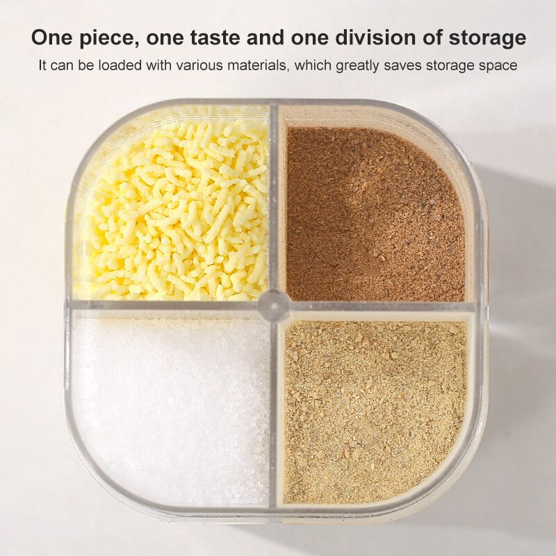 Seasoning Can 4 in1 Clamshell Seasoning Bottle Moisture-proof Plastic Seasoning Jar Sealed Salt Shaker Kitchen Household Tools