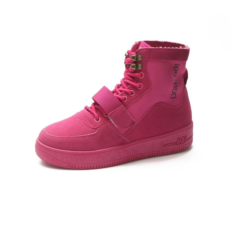 womens High Top Skateboarding Shoes Lace Up Skateboard Sneakers Female Girl Botas Woman Sport Shoes: Pink / 39