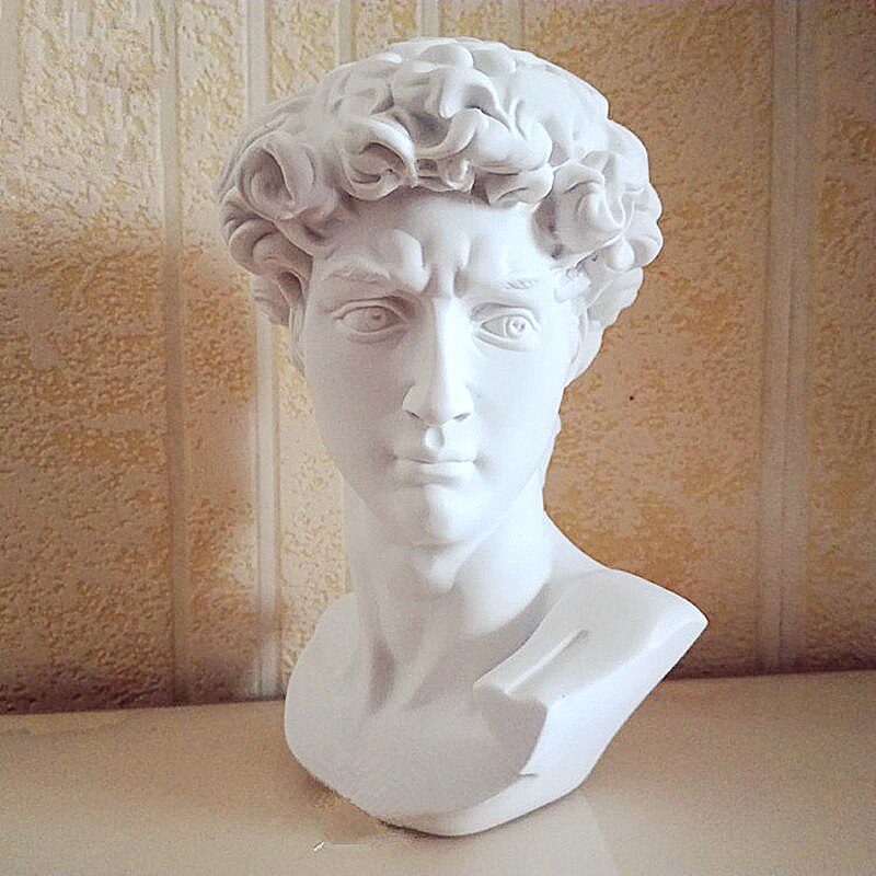 David retratos de la cabeza busto Mini Gypsum estatua Michelangelo Buonarroti arte de resina y práctica de dibujo artesanal para la decoración del hogar de resina