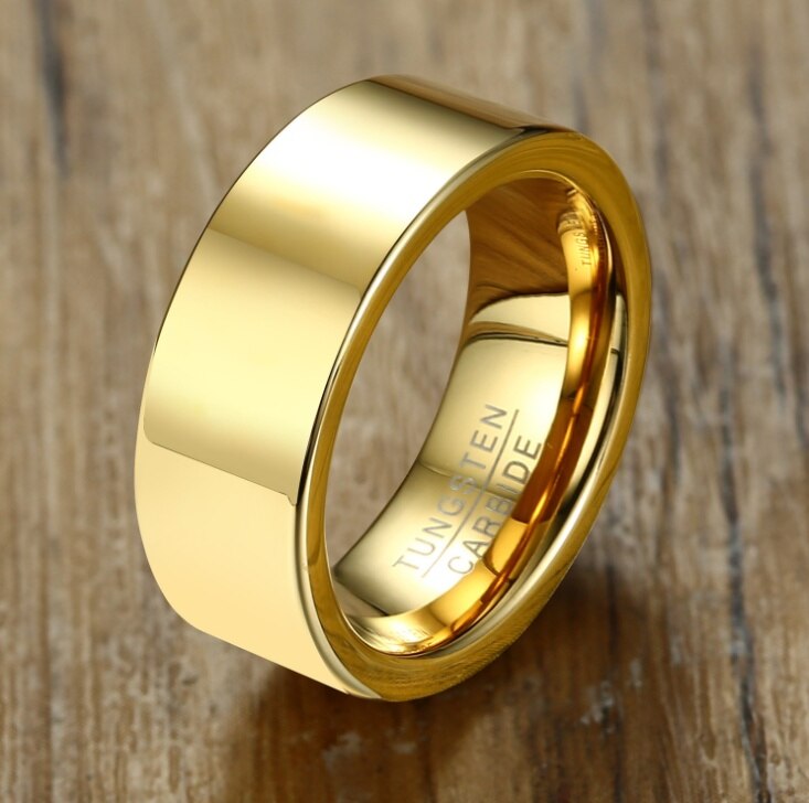 Anillo de oro Simple para hombre anillo con brillo anillo de boda compromiso cita