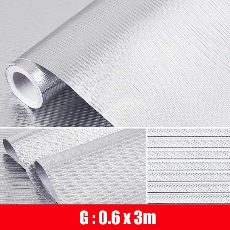 Household Waterproof Cabinets Stickers 0.6m*3/5m Kitchen Oilproof Sticker Table Cover Mat Sticker Self-adhesive Drawer Wallpaper: G(0.6x3m)