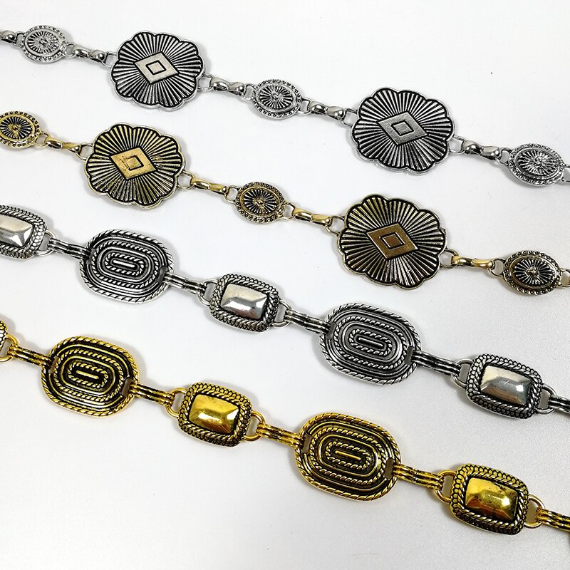 Guld kedja bälte vintage metall långa silver kedjor bälten för kvinnor midja ceinture femme midjeband klänning riem