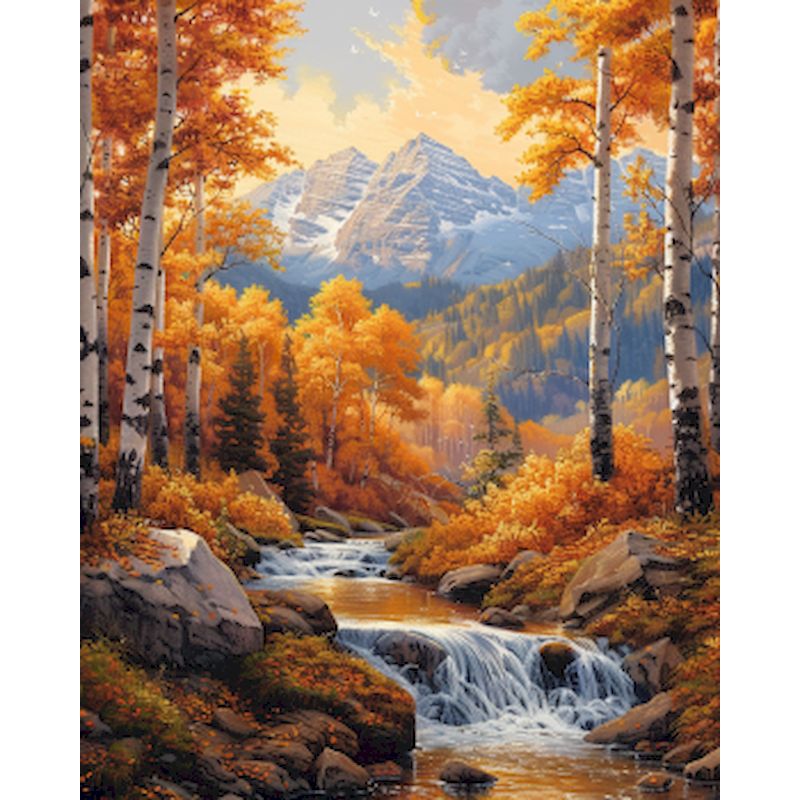 PhotoCustom Oil Painting by Numbers Landscape DIY Frameless Paint By Numbers On Cavans Digital Painting For Home Decor: light green / 50x50cm